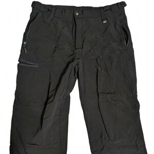 CB Sports Mens XXL Convertible Cargo Hiking Pants Black Fleece Lined Softshell